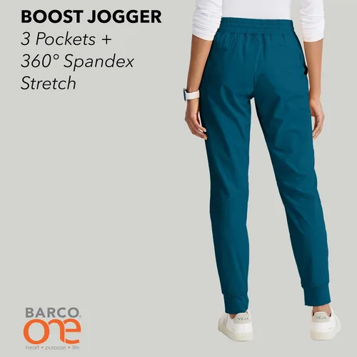 Vista 2 de Barco One Pantalón deportivo, pantalón quirúrgico de altura media, con tejido elástico de 4 vías y 3 bolsillos, para mujer