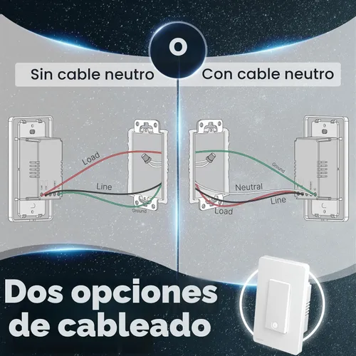 Vista 3 de MOES Interruptor inteligente Zigbee de 1 banda, no requiere cable neutro, interruptores de luz inteligentes de un solo polo, compatible con Alexa
