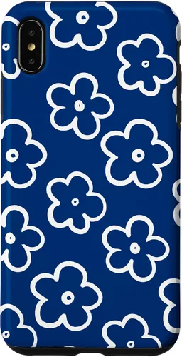 Vista 11 de Lindo patrón de flores silvestres azul marino y blanco floral caso para iPhone 17