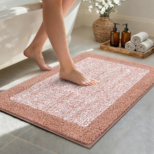 Vista 38 de Alfombras de baño de 17 x 24 pulgadas, antideslizantes, lavables, color gris, para bañera, tapete de baño para baño, tapete suave y absorbente