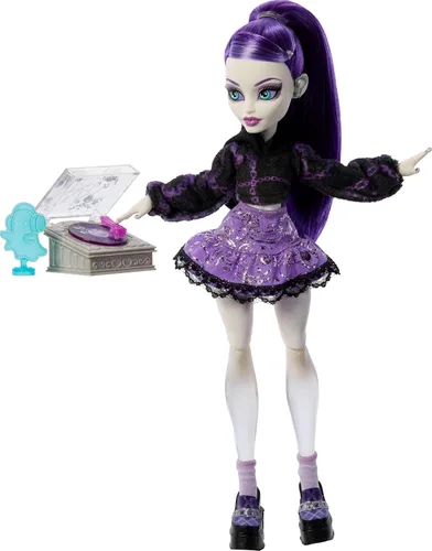 Vista 5 de Monster High Self-Scare Secrets Spectra Vondergeist - Juego de muñecas y accesorios con 13 sorpresas realistas como kit de manicura y tocadiscos