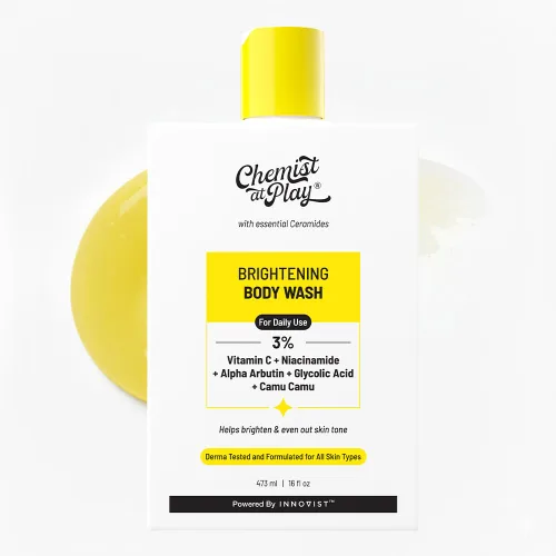 Vista 8 de Chemist at Play Gel de ducha exfoliante suave al 1% de ácido salicílico, sin parabenos ni SLS, evita el acné corporal, la piel rugosa y limpia