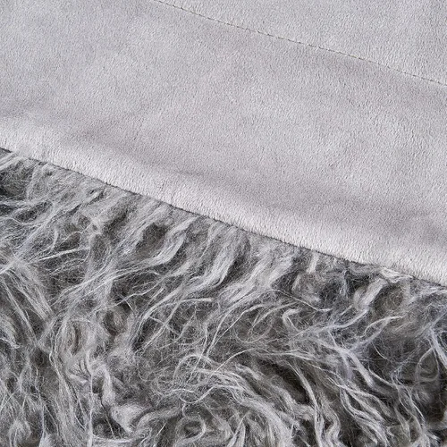 Vista 7 de Manta de pelo sintético mongol de pelo largo de 50 x 60 pulgadas con dos fundas de almohada de 20 x 20 pulgadas (sin rellenos), juego de 3 piezas
