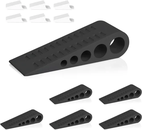 Vista 9 de HOMOTEK Paquete de 2 topes de puerta de goma con forma de cuña para puertas de puerta, protectores de pared para piso e parte inferior de la puerta