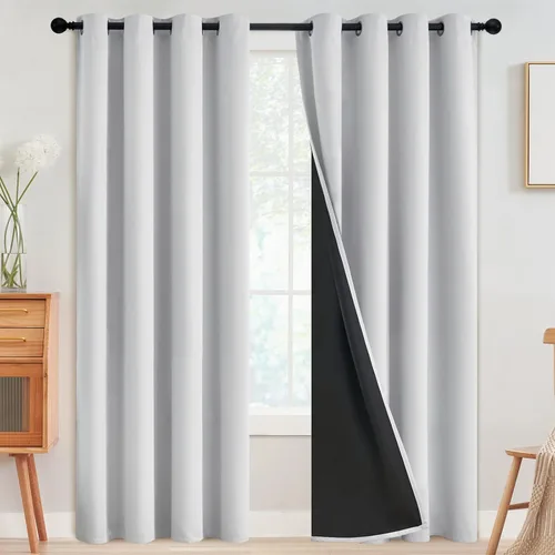 Vista 46 de SimpleHome - Cortinas opacas 100% para recámara, cortinas de ventana con ojales beige, con aislamiento térmico, cortinas de oscurecimiento