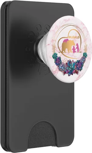 Vista 7 de Mama Bear Pop Socket 3 Cubs Rosa Mármol Oro Madres Regalos - PopSockets Grip y Stand para Teléfonos y Tabletas