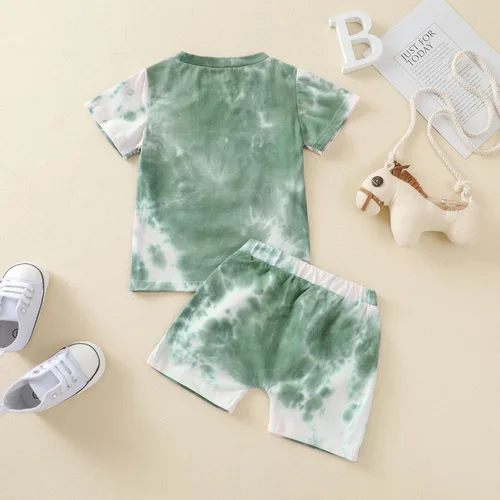 Vista 3 de Conjunto de 2 piezas de camiseta de manga corta y pantalones cortos para niños pequeños