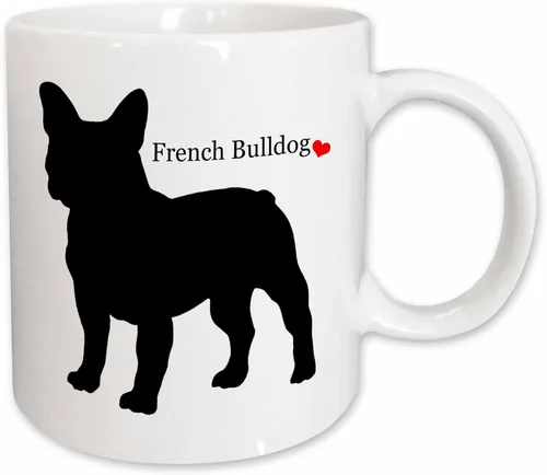 Vista 11 de 3dRose French Bulldog - Taza de dos tonos, 11 onzas, color negro