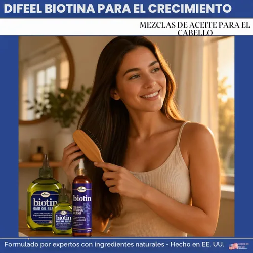 Vista 5 de Difeel Biotin - Mezcla de aceite para el cabello, 7.1 onzas, juego de regalo de lujo de 2 piezas