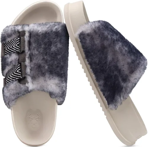 Vista 12 de KuaiLu Pantuflas ortopédicas para mujer con soporte de arco, sandalias acolchadas suaves para mujer, sandalias de moda con punta abierta, de piel