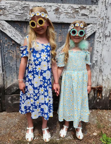 Vista 6 de Arshiner Vestido casual de verano sin mangas floral para niñas