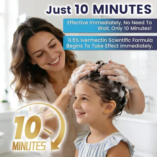Vista 3 de Loción de ivermectina 0.5% – Tratamiento clínicamente probado para piojos de la cabeza para adultos y niños, uso único en 10 minutos, no requiere
