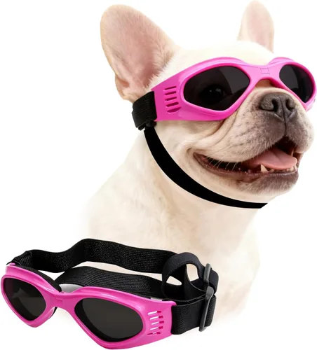 Vista 10 de Gafas de sol para perros de raza media, protección ocular para perros medianos, resistentes al viento, color negro