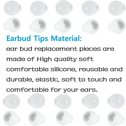 Vista 6 de 10 pares de fundas de silicona de repuesto para auriculares compatibles con Samsung Galaxy Note 5/Note 7/s7/s6/s6/s6 Edge/Level U, color blanco