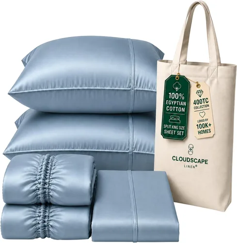 Vista 93 de CLOUDSCAPE LINEN Sábanas de cama individuales de lujo 100% algodón egipcio 01. blanco