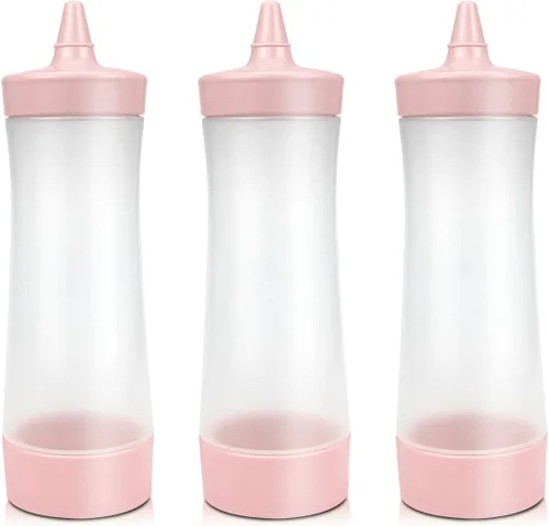 Vista 9 de DOERDO - 3 botellas de plástico para salsa, condimentos, ensalada, aderezo, salsa de tomate, aceite de oliva, barbacoa, 12 onzas con tapa