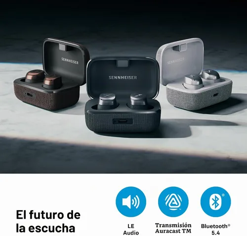 Vista 5 de Sennheiser Momentum True Wireless 4 - Auriculares inteligentes con Bluetooth 5.4, sonido cristalino, diseño cómodo, duración de la batería de 30
