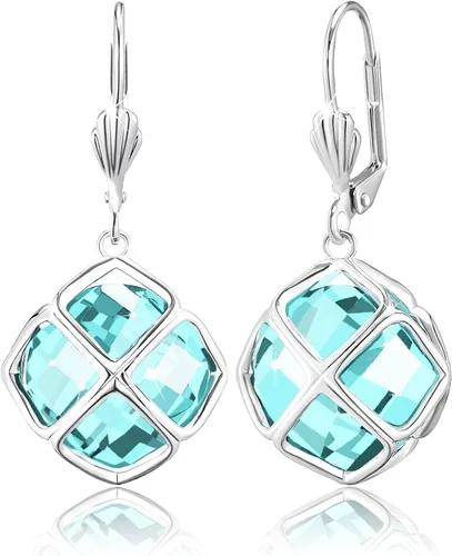 Vista 27 de Pendientes colgantes de cristal austriaco de 14MM para mujer, joyería chapada en oro de 14 quilates Apr-Diamante-Chapado en Oro de 14 K