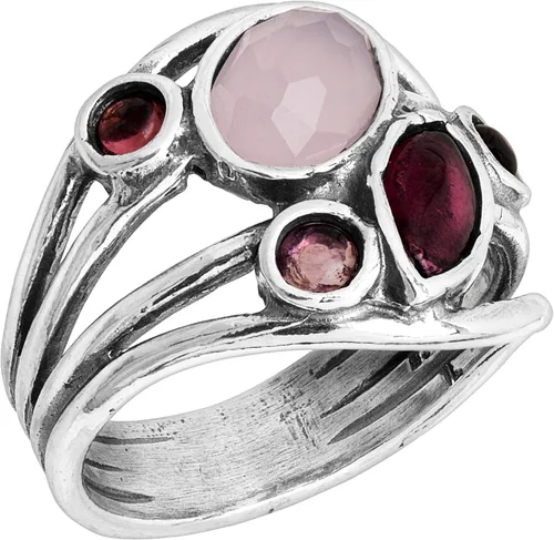Vista 6 de Silpada Anillo de granate natural Red Alert, cuarzo rosa y turmalina rosa en plata de ley, Plata, cuarzo granate