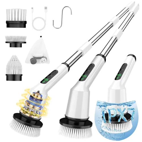 Vista 15 de Electric Spin Scrubber for Bathroom, Shower Scrubber with Long Handle