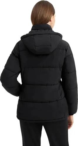 Vista 2 de wantdo Chaqueta acolchada para mujer, abrigo de invierno ligero con capucha extraíble Negro