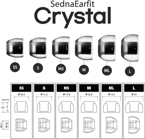 Vista 6 de AZLA Crystal Standard (L) - Puntas para auriculares inalámbricos - Consejos de reemplazo de auriculares con cancelación de ruido - Eartips