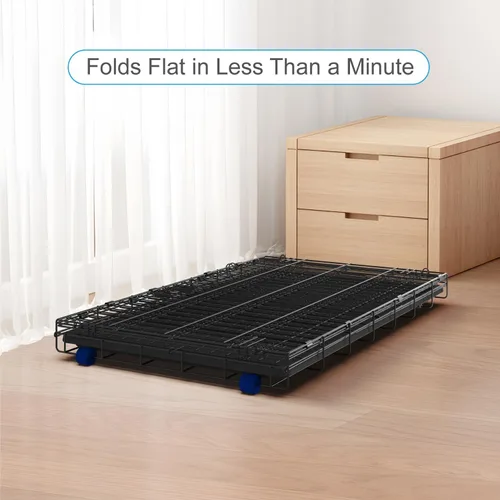 Vista 6 de PetsTuff Great CRATES - Jaula grande para perros de 36 pulgadas, perrera resistente con panel divisor para mascotas de 40 a 60 libras, bandeja