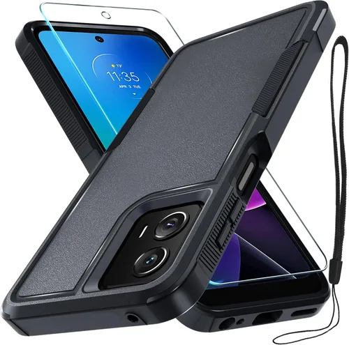 Vista 54 de Funda compatible con Moto G 5G 2024, cuerpo completo, resistente, resistente, a prueba de golpes, con correa de cordón, protector de pantalla