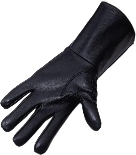 Vista 2 de Guantelete medieval de cuero Cosplay guantes de brazo largo puño