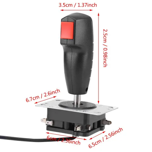 Vista 2 de 8 Way Flight Joystick - 8 Way Flight Joystick with & Top Fire Button For game for Video Game Arcad