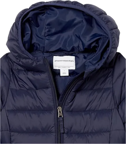 Vista 2 de Tienda Essentials - Chaqueta acolchada, larga y ligera con capucha, para niñas y niños pequeños