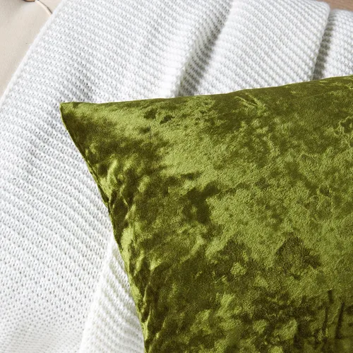 Vista 7 de Home Soft Things Funda de almohada decorativa de terciopelo triturado, 4 piezas, aguacate, 20 x 20 pulgadas, funda cuadrada de acento suave