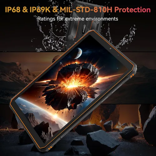 Vista 2 de Blackview Tablet resistente de 9 pulgadas, Android 15 tableta impermeable con Gemini AI, 18GB+128GB TF 2TB, 180Hz, IP68/IP69K, MIL-STD-810H a prueba