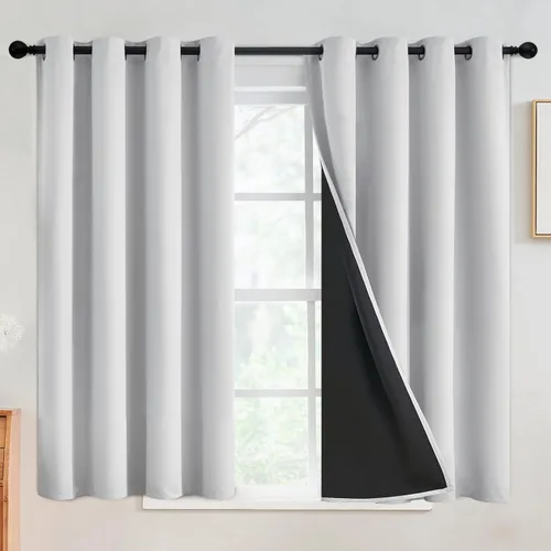 Vista 105 de SimpleHome - Cortinas opacas 100% para recámara, cortinas de ventana con ojales beige, con aislamiento térmico, cortinas de oscurecimiento