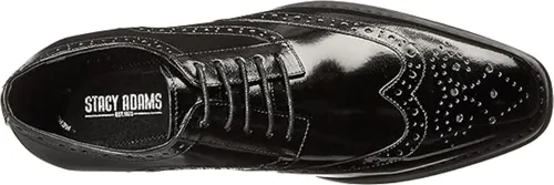 Vista 6 de Zapatos Stacy Adams Tinsley Wingtip Oxford para hombre Negro