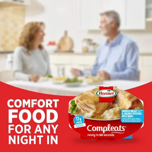 Vista 8 de HORMEL COMPLEATS Pechuga de pollo y puré de papas con bandeja para microondas, 10 onzas (paquete de 6) Calentar y comer, comidas en microondas