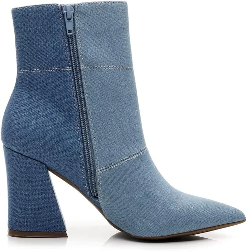 Vista 3 de Bliss - Botines cómodos de tacón grueso para mujer, estilo Chelsea