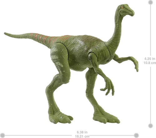 Vista 5 de Mattel Jurassic World Camp - Figura de acción de dinosaurio de fuerza feroz del Cretácico, juguete de dinosaurio Gallimimus con articulaciones