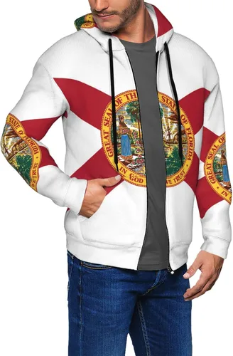 Vista 6 de KADEUX Sudaderas con capucha de la bandera de la Florida para hombres y mujeres, con cremallera completa