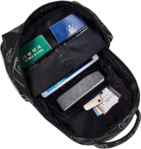 Vista 4 de Fiokroo Controlador de videojuegos con fondo negro, mochila escolar para estudiantes, adolescentes, hombres, mujeres, gadgets de juegos, mochilas