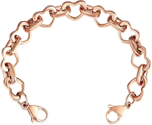 Vista 13 de LinnaLove Pulsera de alerta médica intercambiable de acero inoxidable con eslabones de corazón