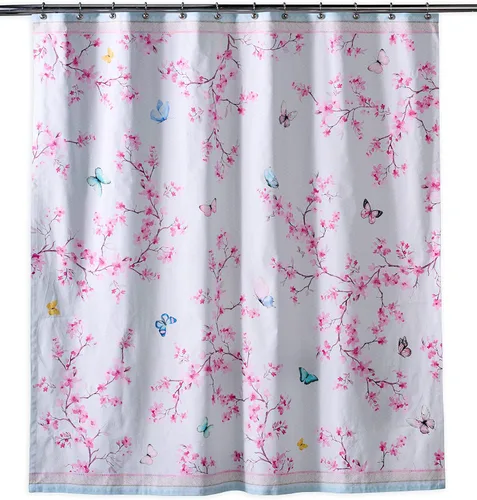 Vista 13 de Maison d' Hermine Cortina de ducha 100% algodón, un panel, 70 x 72 pulgadas, cortinas de ducha de tela lavable para baño, fácil de colgar con 12
