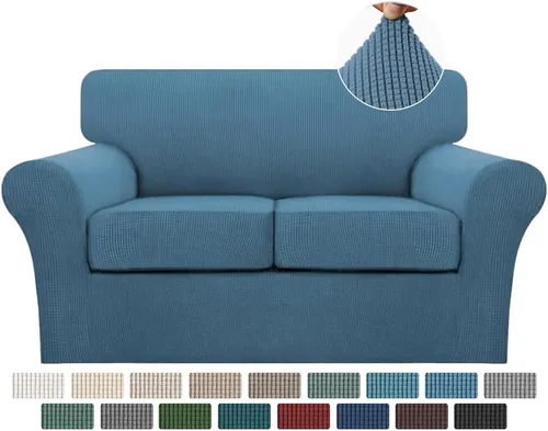 Vista 108 de Turquoize 2 fundas para sillas de sala de estar, funda de sofá con fundas de cojín individuales, funda de muebles para sillas (silla, beige biscotti)