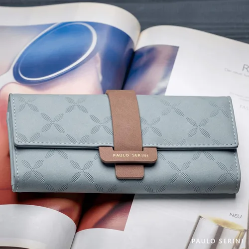 Vista 2 de PAULO SERINI Cartera Mujer - Cartera para mujer con monedero - Tarjetero 9 tarjetas - Pulsera - Carteras veganas para mujer - Regalos de cumpleaños