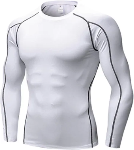 Vista 10 de SPVISE Compression Shirt Men Long Sleeve Workout Gym Shirts Baselayer Top Negro