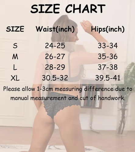 Vista 4 de Ropa interior atrevida para mujer, bikini de encaje que no se ve, suave, transpirable, sin costuras, sexy, hipster, conjunto de 6