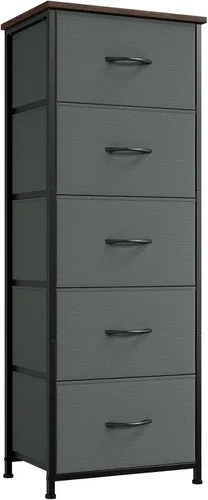 Vista 18 de Somdot - Cómoda para dormitorio con 3 cajones, organizador de almacenamiento con cajones de tela con contenedores de tela removibles para armario