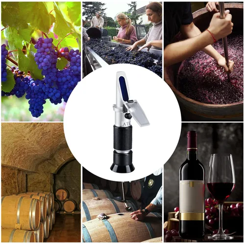 Vista 7 de Hidrómetro óptico Brix refractómetro óptico para elaboración de vino, doble escala - Brix 0-40% y alcohol 0-25% vol, refractómetro de vino