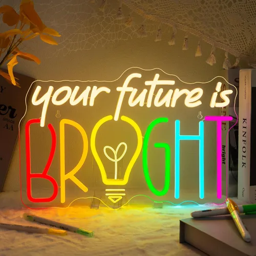 Vista 8 de Horseneon Señal de neón con luz LED para decoración de aula, letrero luminoso regulable, luces de neón para decoración de pared, regalos de arte