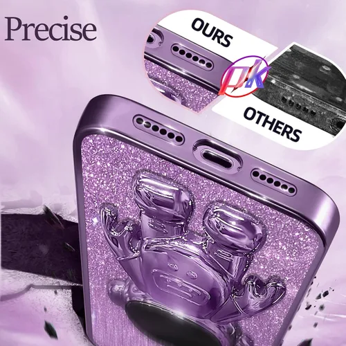 Vista 5 de Buleens Funda transparente para iPhone X/XS Astronauta, fundas transparentes para iPhone X/XS con papel brillante y soporte de astronauta